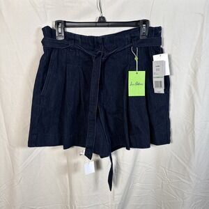 Sam Edelman Romy Trouser Short NWT Paperbag High Waist Belted Denim SZ 8‎